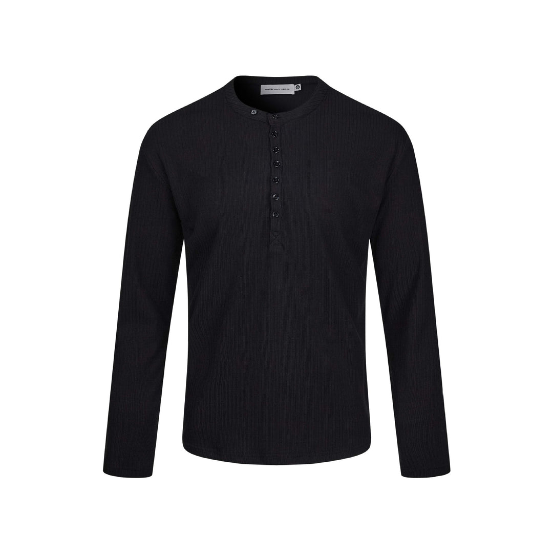 Herren Thermo-Waffelshirt mit Henley-Knopfleiste Drune