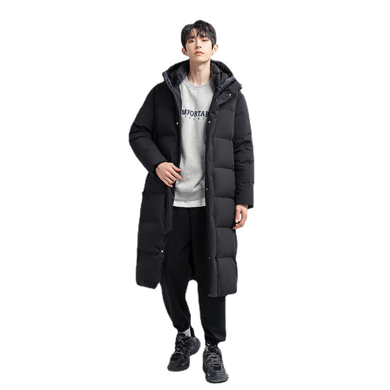 Herren Lange Steppjacke mit Kapuze Drune 1787978142