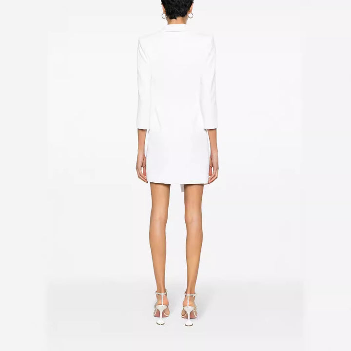 Damen Tailliertes Blazerkleid mit asymmetrischem Saum und 3/4-Ärmeln Drune