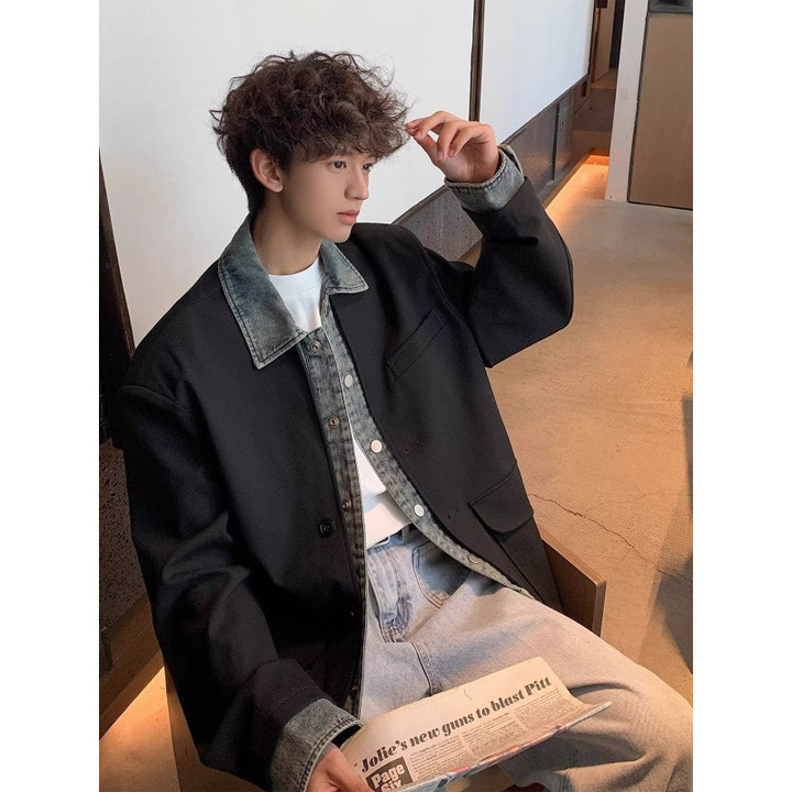Herren Oversized Sakkojacke mit aufgesetzten Pattentaschen Drune