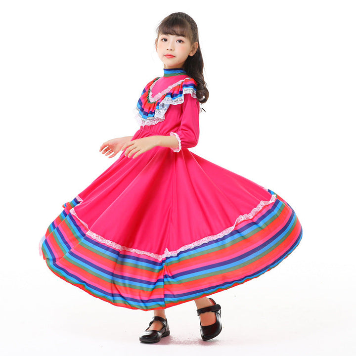 Mädchen Tracht Kleid mit buntem Saum Drune