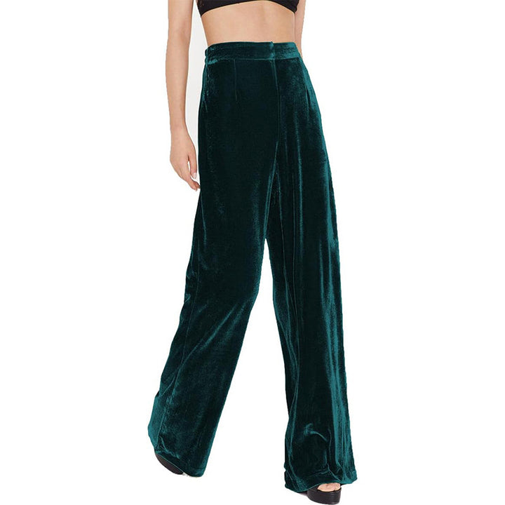 Damen elegante Samtweite Hose mit weitem Bein Drune