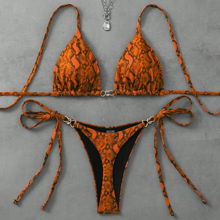 Damen Triangel-Bikini mit aufregendem Leopardenmuster Drune