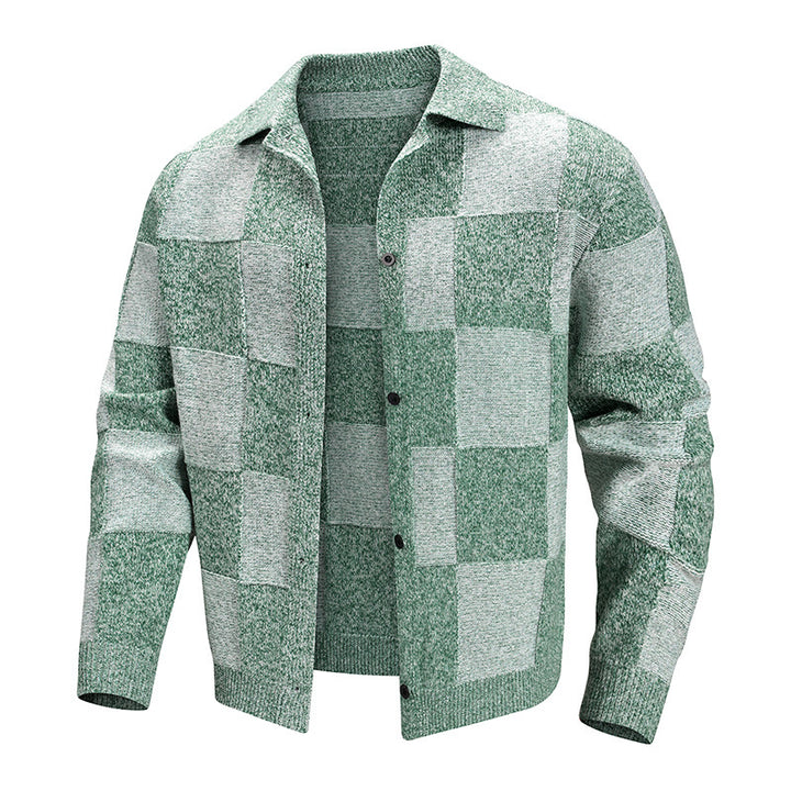 Damen Modische Karierte Strickjacke Drune