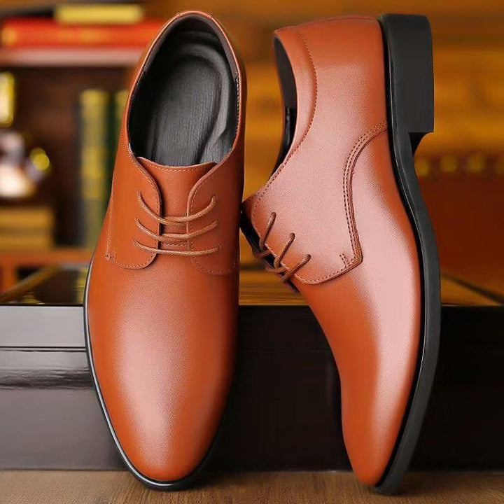 Herren Elegante Derby-Business-Schnürschuhe aus Glattleder mit schmaler Leiste Drune