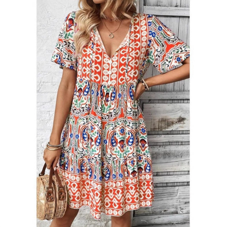 Damen Bohemian Sommerkleid Drune