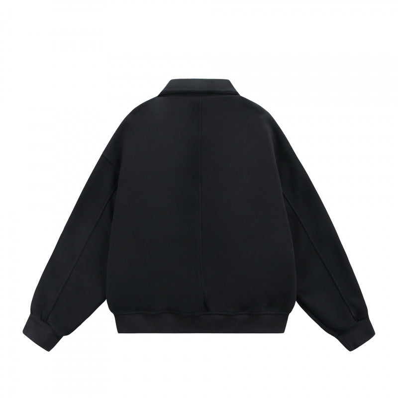 Unisex Zip-Sweatjacke mit aufgesetzten Brustklappen und geripptem Saum Drune
