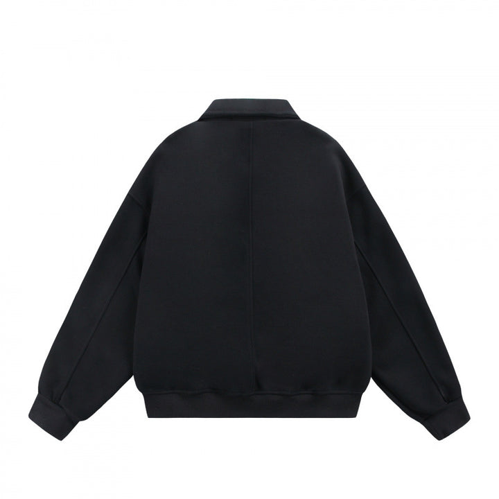 Unisex Zip-Sweatjacke mit aufgesetzten Brustklappen und geripptem Saum Drune
