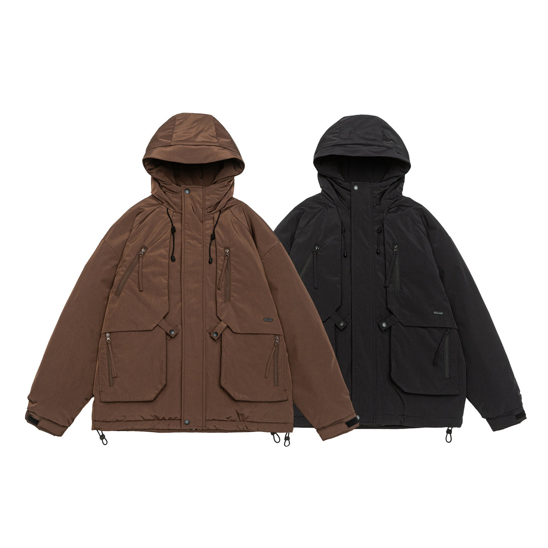 Herren Technischer Winterparka mit Kapuze und Multifunktionstaschen Drune
