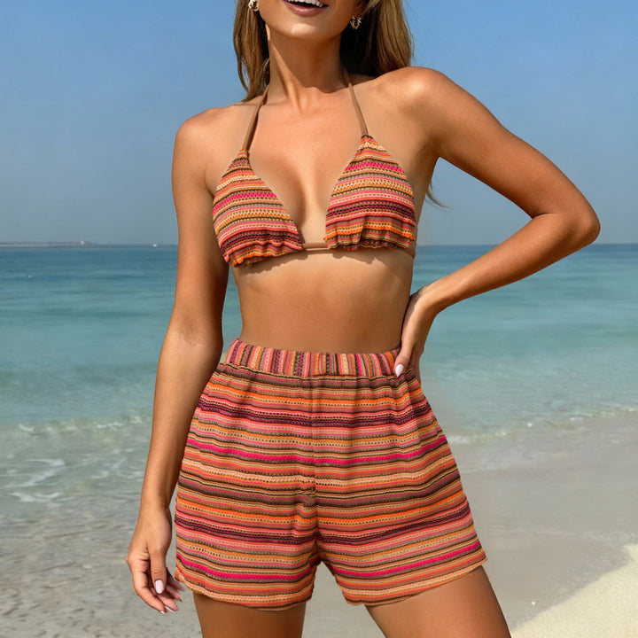 Damen Triangel-Bikini-Set mit luftiger Shorts Drune