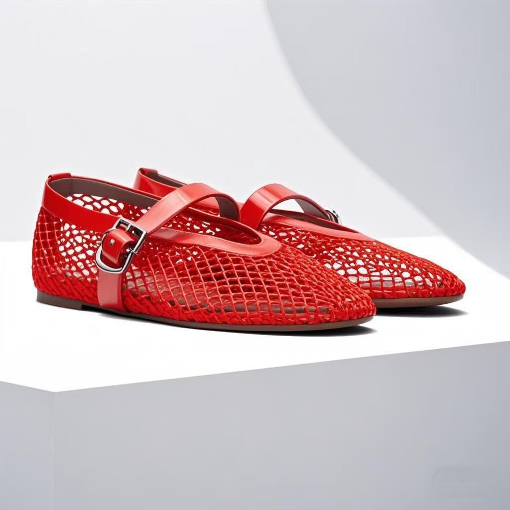 Damen Glitzernde Ballerinas mit dekorativem Riemen Drune