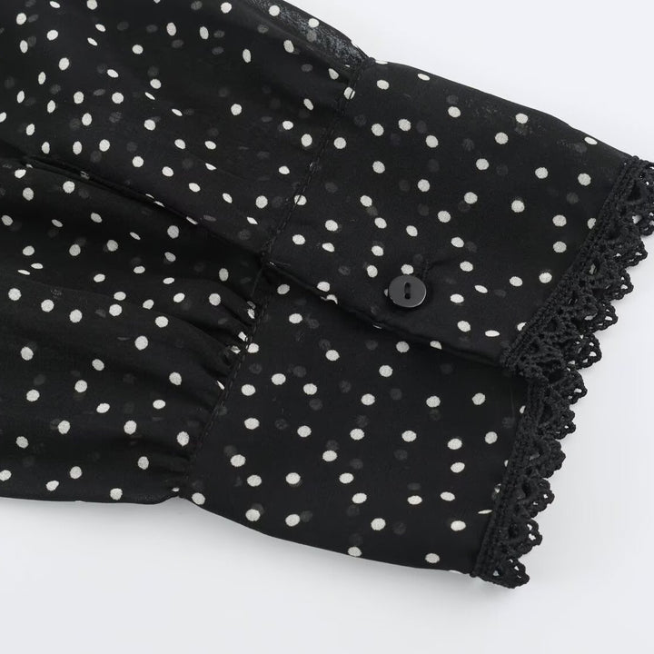 Damen Midikleid mit Rüschenfront, Stehkragen und ausgestelltem A-Linien‑Rock Drune