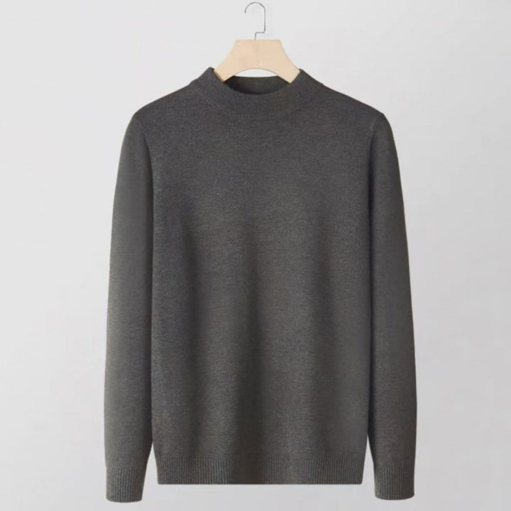 Damen Feinstrick-Stehkragenpullover aus Baumwollmix mit gerippten Bündchen Drune