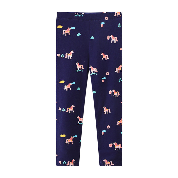 Mädchen Leggings mit buntem Einhorn-Design Drune