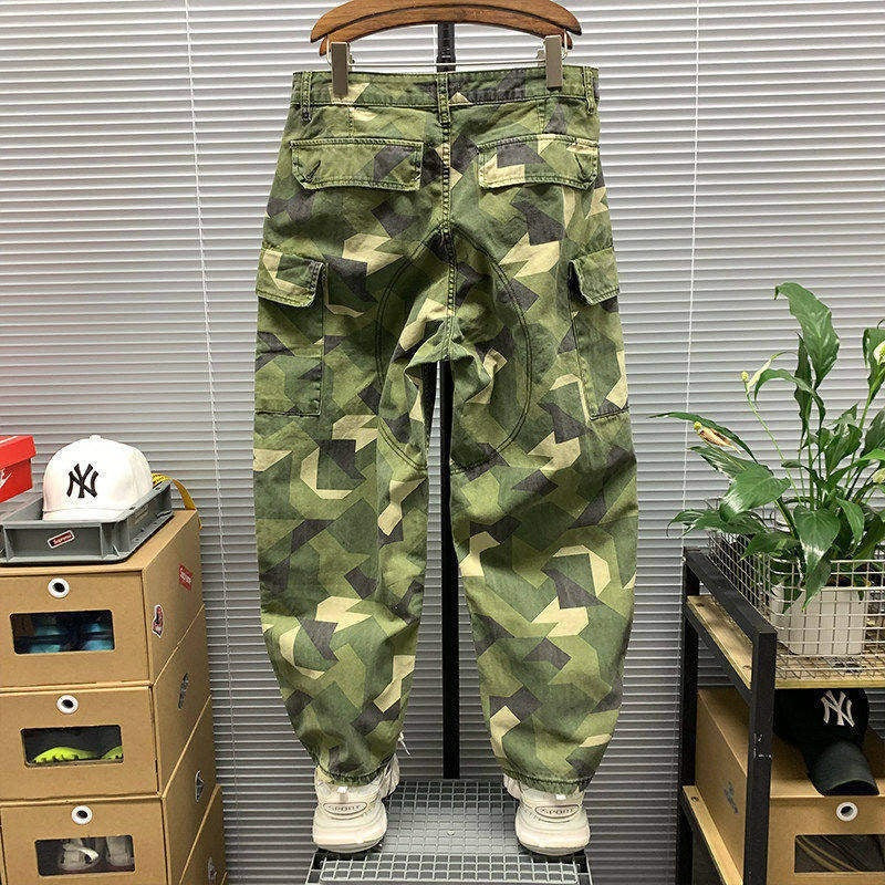 Herren Cargo-Hose mit Camouflage-Muster Drune