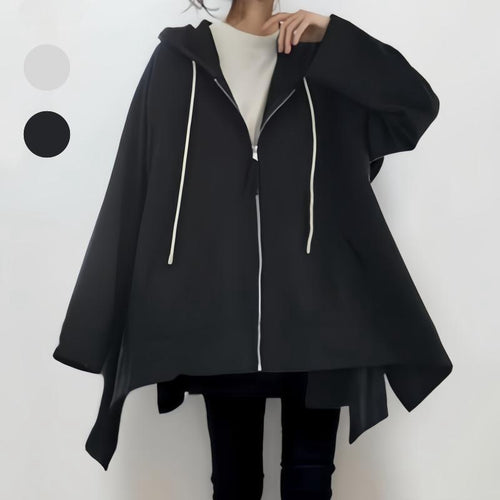 Damen Kapuzen-Poncho mit asymmetrischem Schnitt und praktischen Taschen Drune