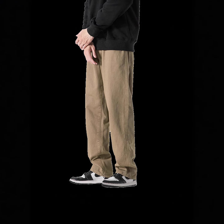Herren Lässige Weitgeschnittene Chino-Hose Drune