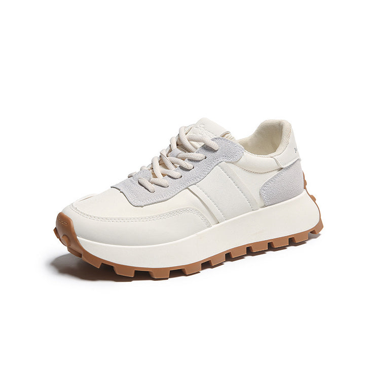 Damen Plateau-Casual-Sneaker mit profiliertem Gum-Profil und Velours-Overlays Drune