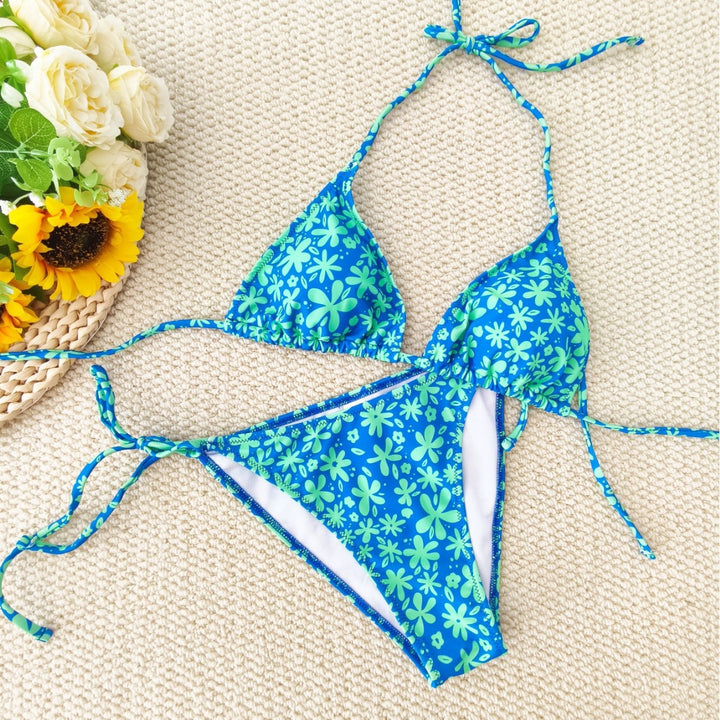 Damen Triangel-Bikini mit floralem Design Drune