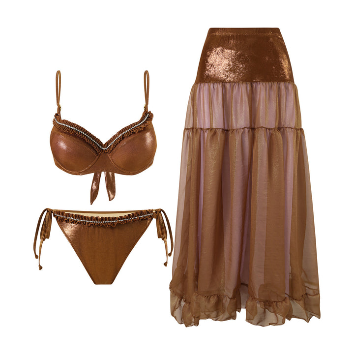 Damen Bikiniset mit fließendem Rock Drune