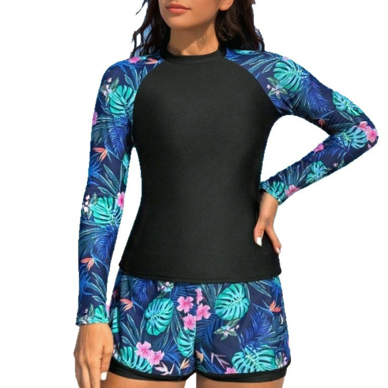 Damen Sportliches Langarm-Tauchshirt mit Shorts Drune