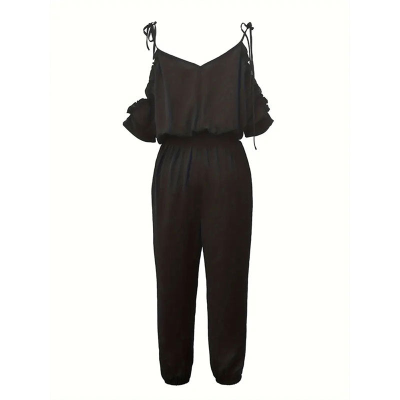 Damen Eleganter Overall mit rüschendetails und praktischem Gummizug Drune