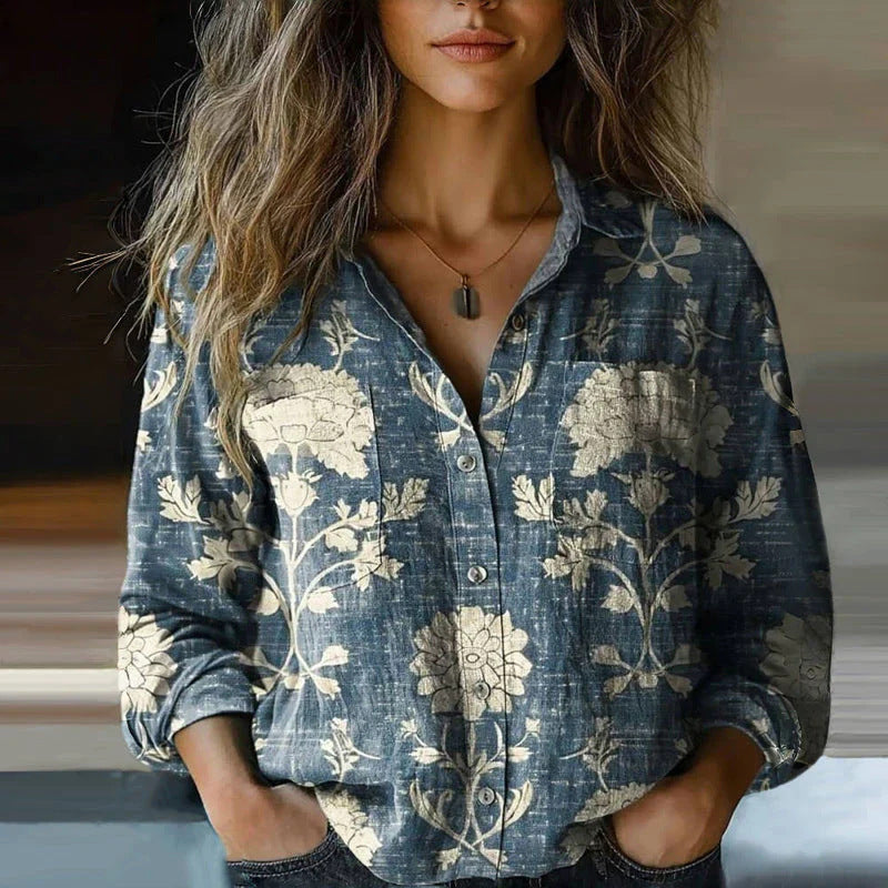 Damen Modische Bluse mit Paisleymuster Drune