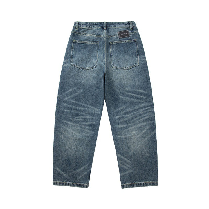 Herren Relaxed-Carrot-Jeans mit hohem Bund und dezenter Used-Waschung Drune