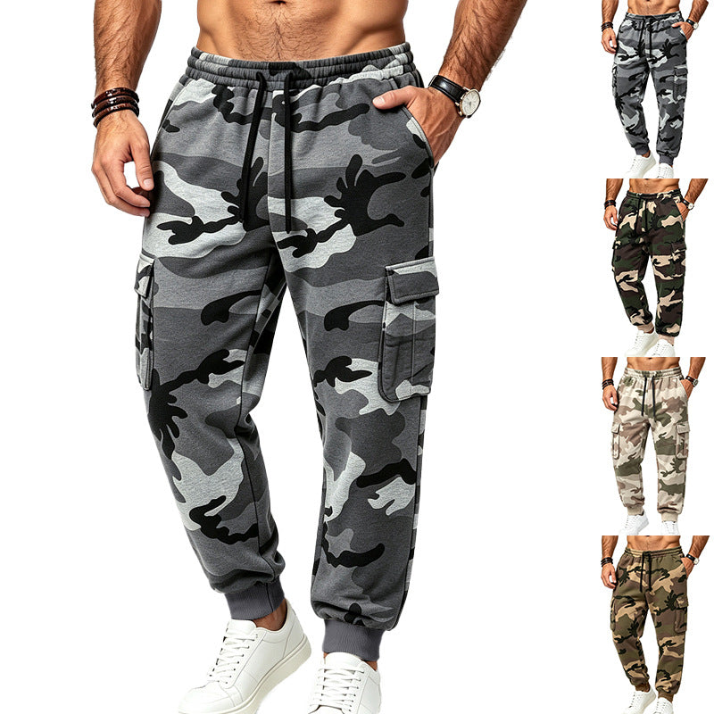 Herren Cargohose im Jogger-Stil mit elastischem Bund, Kordelzug und Mehrfachtaschen Drune
