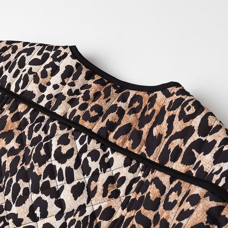 Damen Modische Jacke im trendigen Leopardenmuster Drune