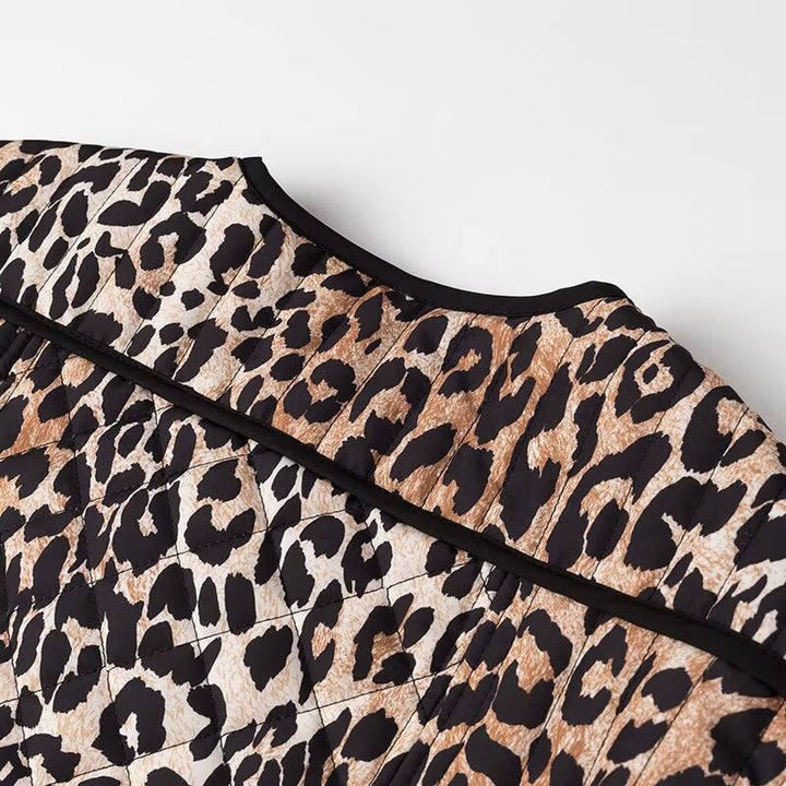Damen Modische Jacke im trendigen Leopardenmuster Drune