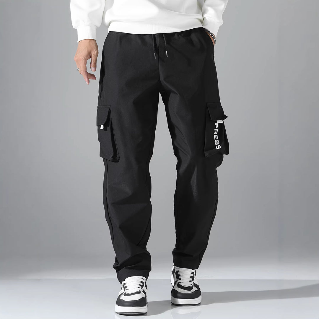 Herren Tapered Cargo-Jogginghose mit elastischem Tunnelzug, multifunktionalen Klapptaschen & ergonomischen Nähten Drune
