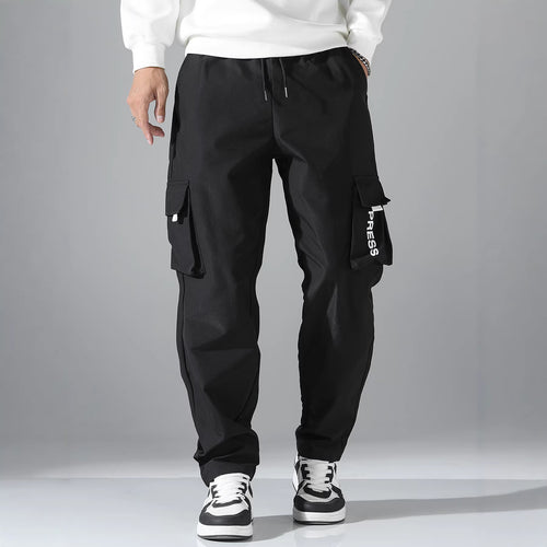 Herren Tapered Cargo-Jogginghose mit elastischem Tunnelzug, multifunktionalen Klapptaschen & ergonomischen Nähten Drune