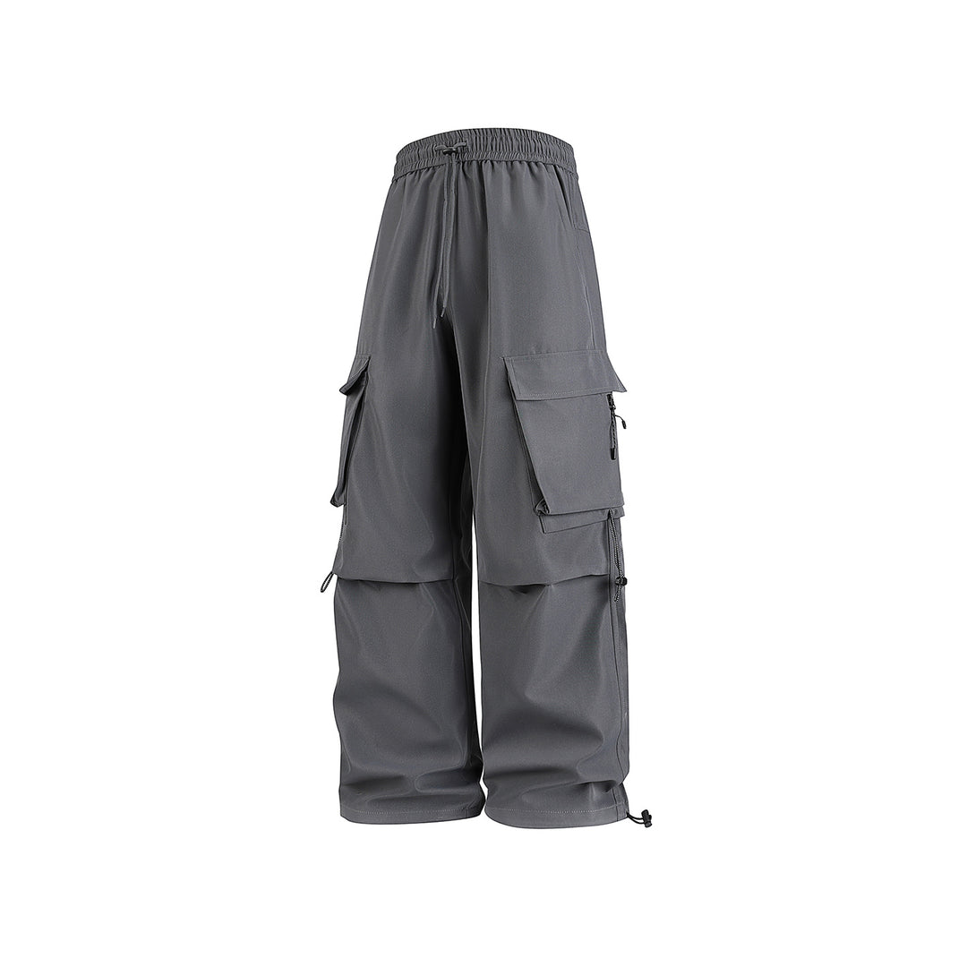 Herren Baggy‑Cargohose im Tech‑Utility‑Stil mit elastischem Tunnelzugbund, großen Klappfächern und Zipper‑Details Drune
