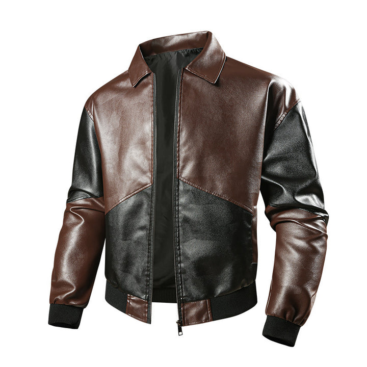 Herren Modische Kunstleder-Bomberjacke Drune