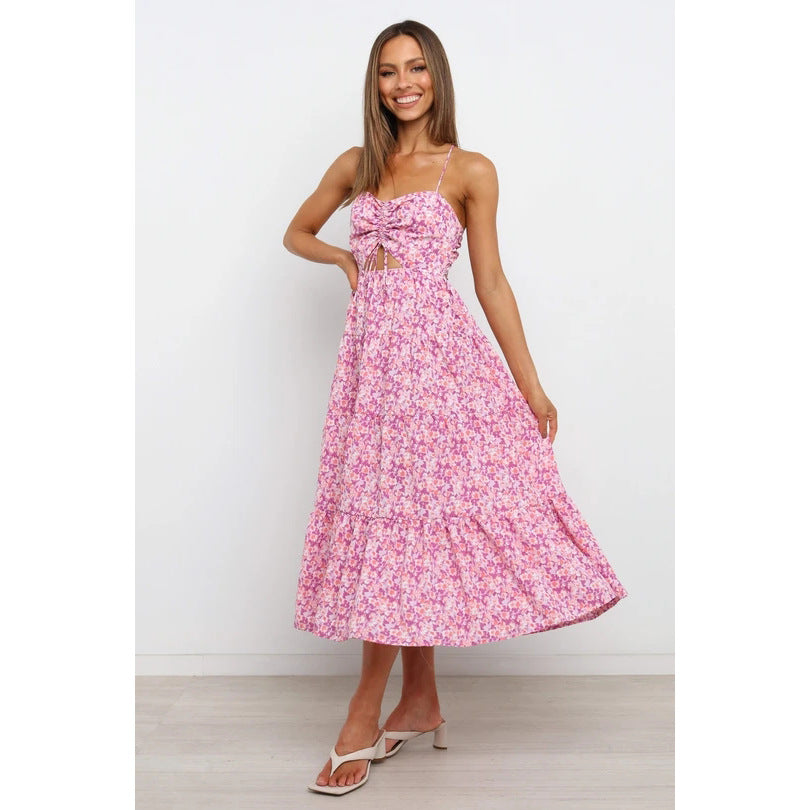 Damen Maxikleid mit raffiniertem Cut-Out und fließendem Rock Drune