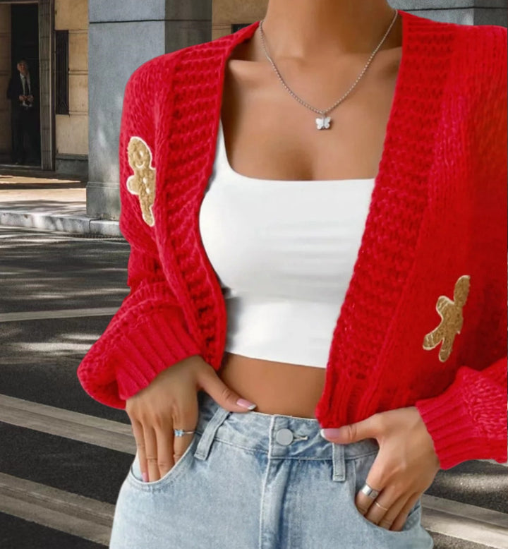 Damen Strickjacke mit verspielten Applikationen Drune