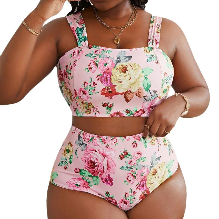 Damen Hochtailliertes Bikini-Set mit floralem Design Drune