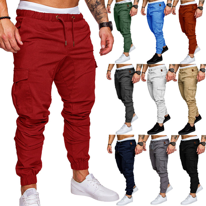 Herren Tapered Cargo-Jogger mit elastischem Bund, Kordelzug und Beuteltaschen Drune