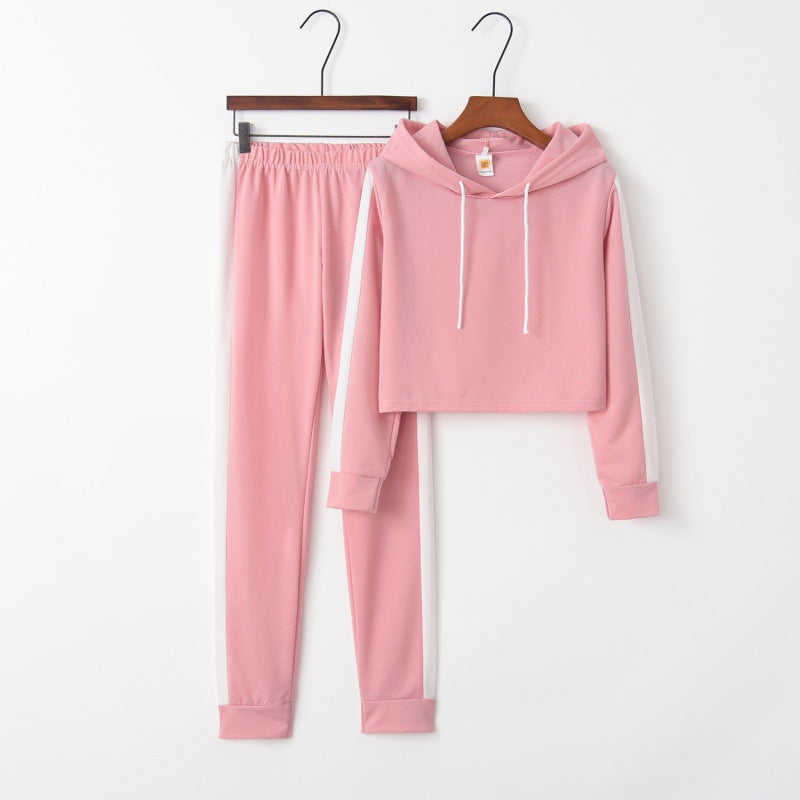 Damen Sportliches Set mit cropped Hoodie und leggings Drune