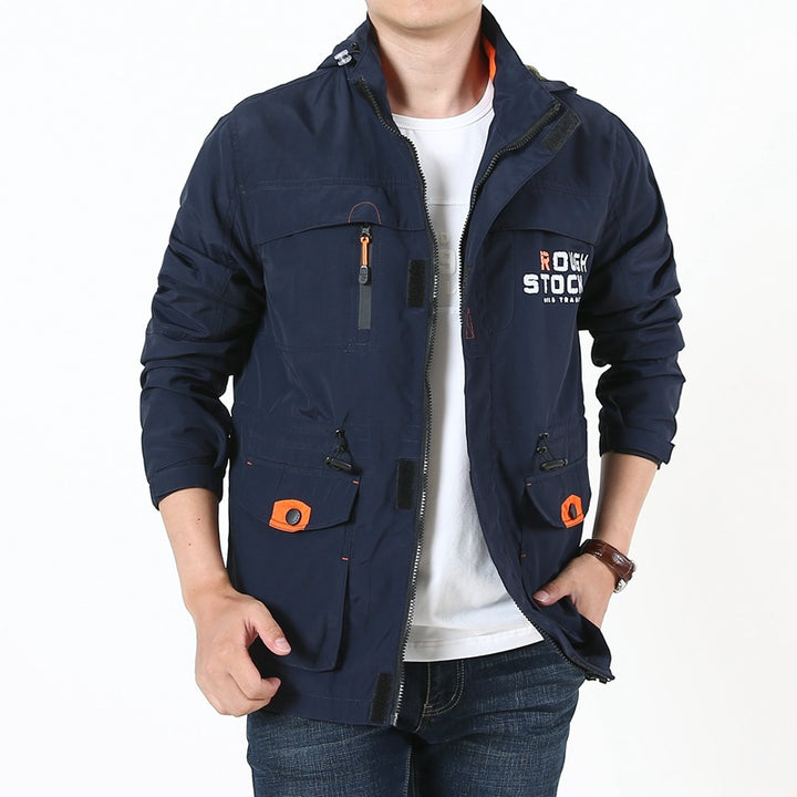 Herren Wetterfeste Outdoorjacke mit verstellbarer Kapuze Drune