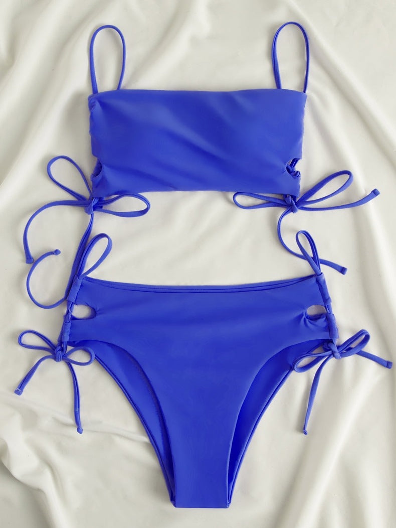 Damen Crop-Top Bikini mit verstellbaren Schnüren Drune