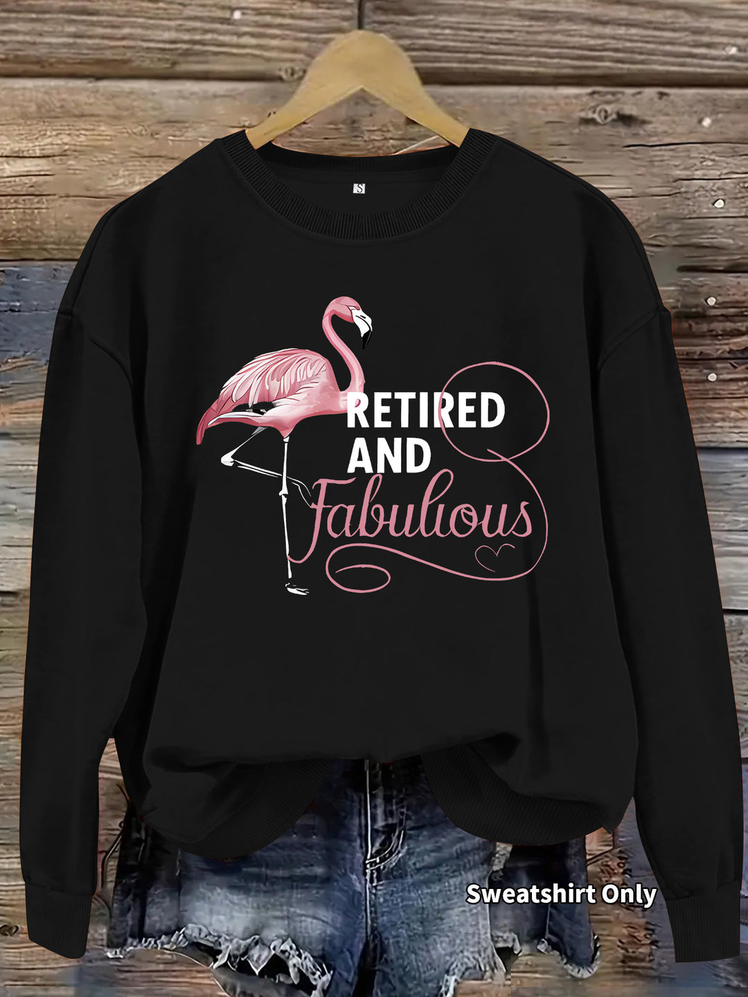Damen Sweatshirt mit einzigartigem Flamingo-Motiv und inspirierendem Aufdruck Drune