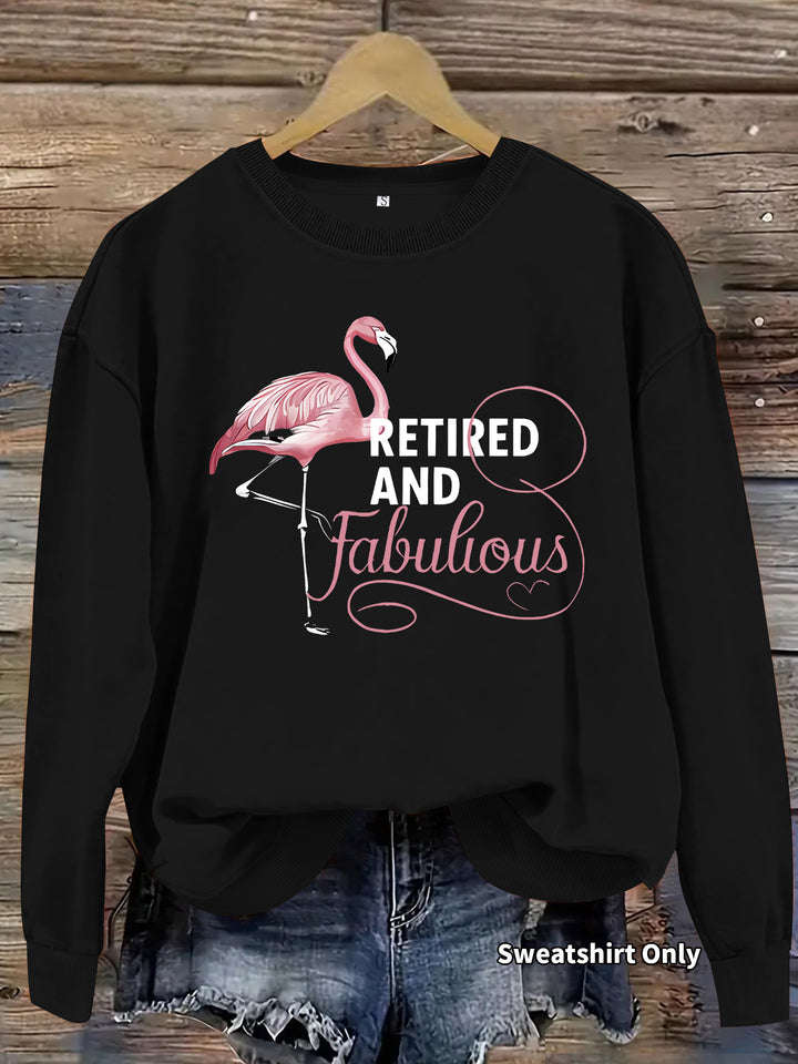 Damen Sweatshirt mit einzigartigem Flamingo-Motiv und inspirierendem Aufdruck Drune