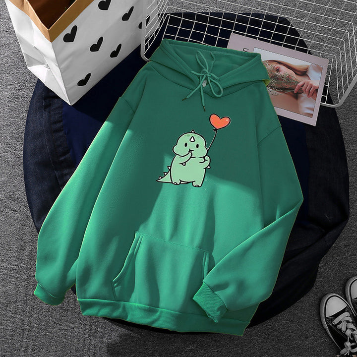 Damen nan Kapuzenpullover im Relaxed-Fit mit botanischer Frucht-Illustration und Kängurutasche Drune