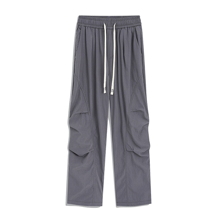 Herren Utility-Cargo-Loungehose mit Tunnelzugbund, Mehrfachtaschen & weitem Bein Drune