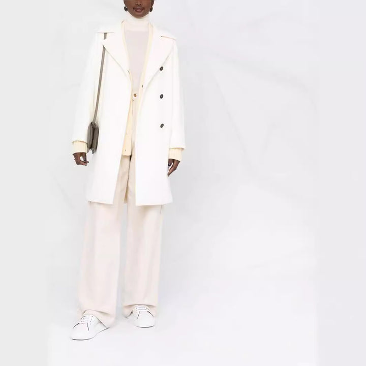 Damen Oversize Wollmix‑Mantel mit überschnittener Schulter und minimalistischer Knopfleiste Drune