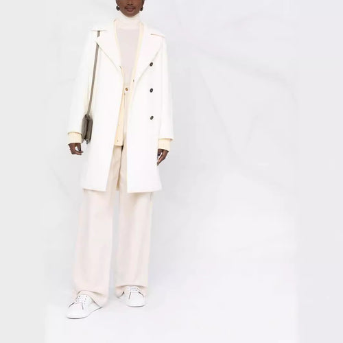 Damen Oversize Wollmix‑Mantel mit überschnittener Schulter und minimalistischer Knopfleiste Drune