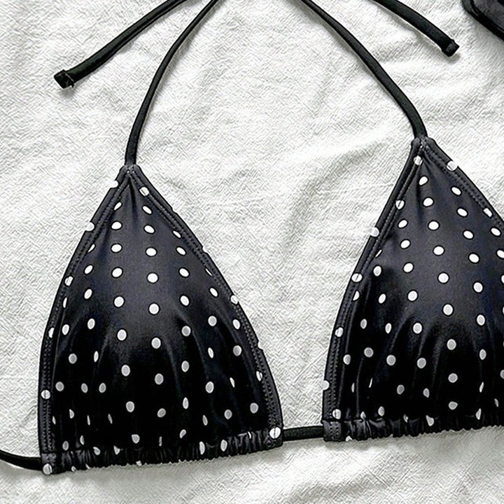 Damen Triangel-Bikini-Oberteil mit verstellbaren Trägern und Polka-Dots Drune