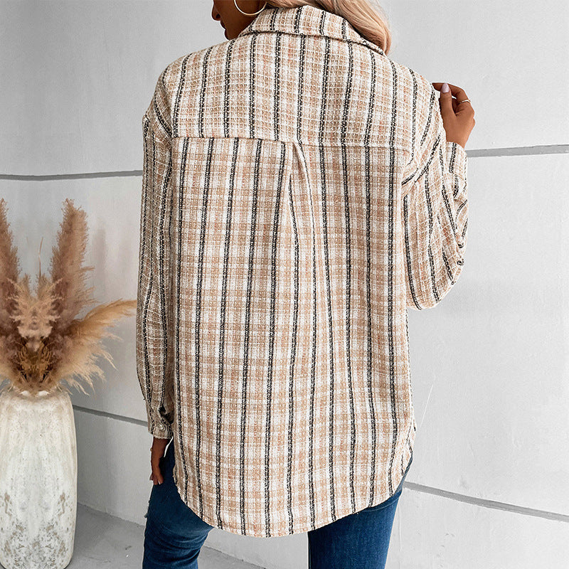 Damen Karo-Hemdjacke Drune